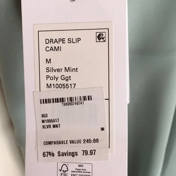 NWT Theory Cami in Silver Mint - Picture 5 of 7